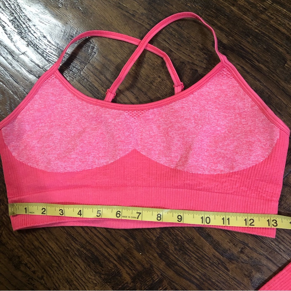 Amazon Matching Set Ribbed Bra Leggings Compression Size Large New - Picture 9 of 11